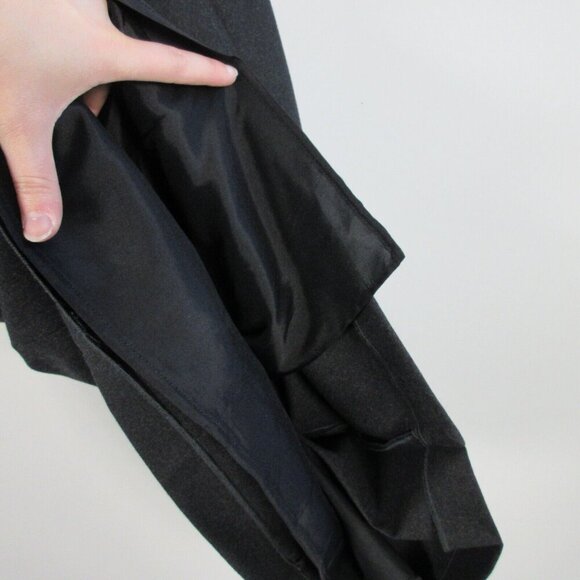 Max Mara Cowl Neck Knee Length Dress Virgin Wool Draped Detail Size 8 Black 334 - Picture 8 of 11